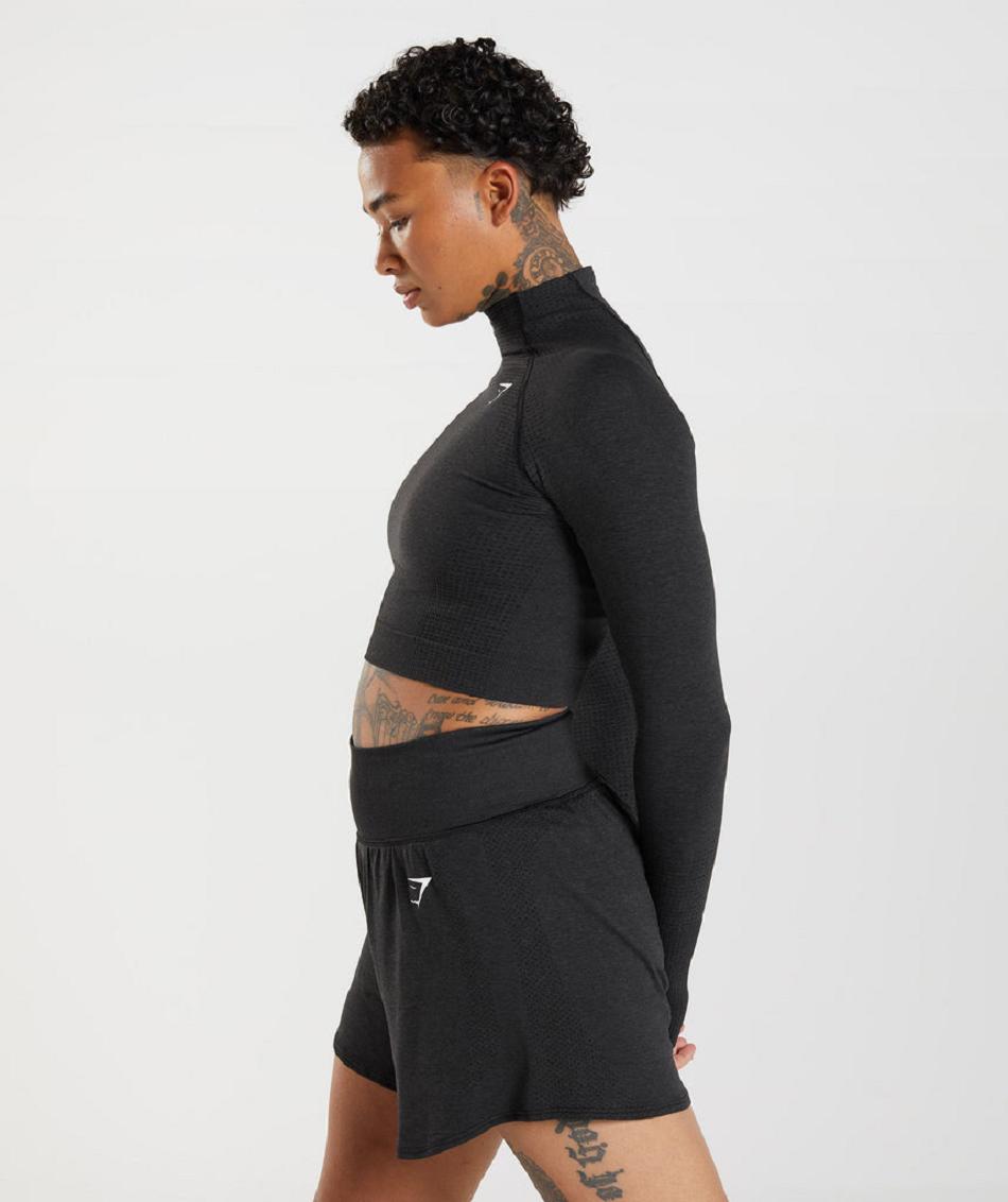 Corp Tops Gymshark Vital Seamless 2.0 High Neck Midi γυναικεια μαυρα | GR_EG2041