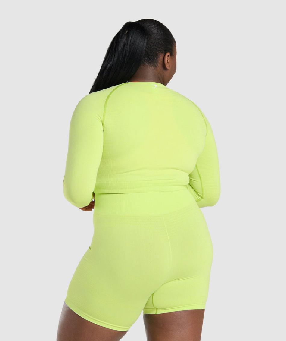 Corp Tops Gymshark Vital Seamless 2.0 Long Sleeve γυναικεια κίτρινα | GR_XC2021
