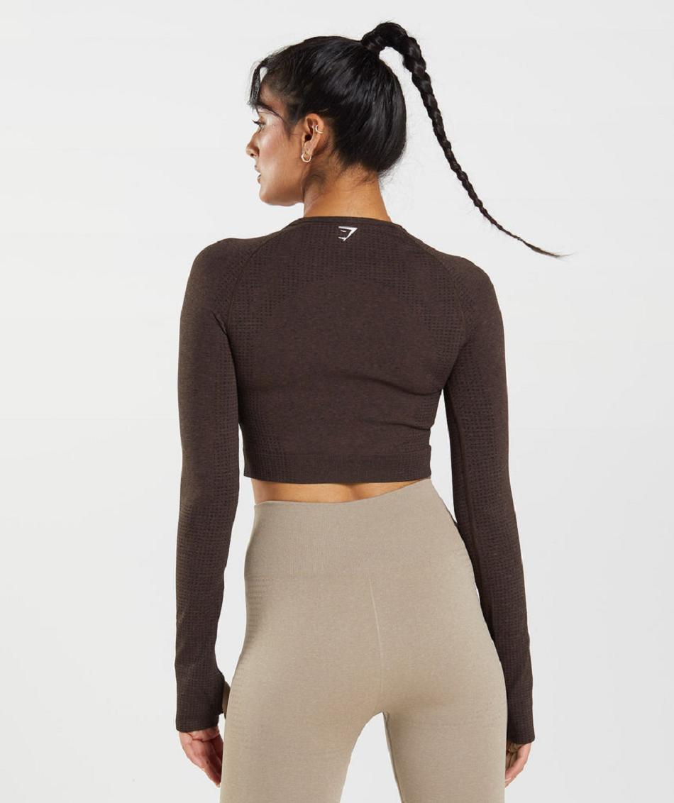 Corp Tops Gymshark Vital Seamless 2.0 γυναικεια ροζ καφε | GR_QX2044
