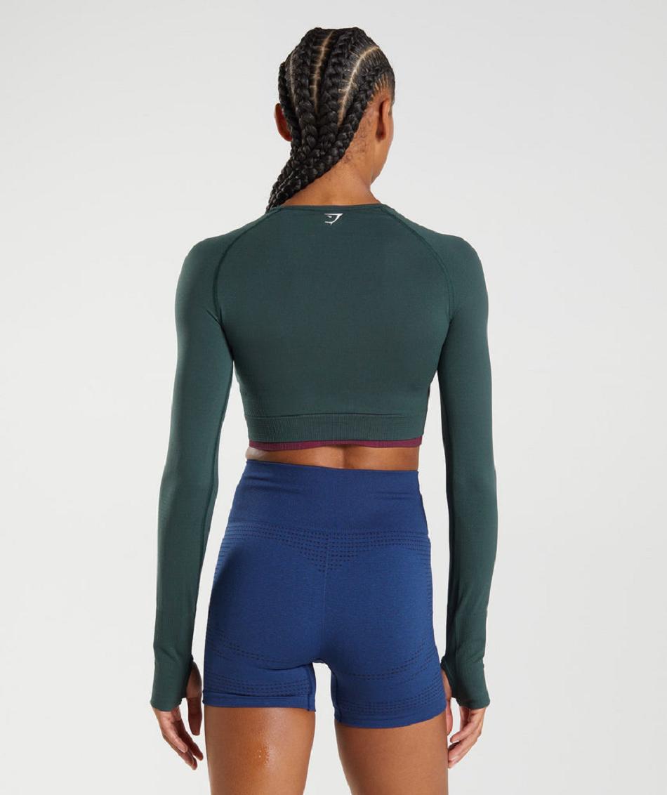 Corp Tops Gymshark Vital Seamless 2.0 γυναικεια πρασινο | GR_AZ8268