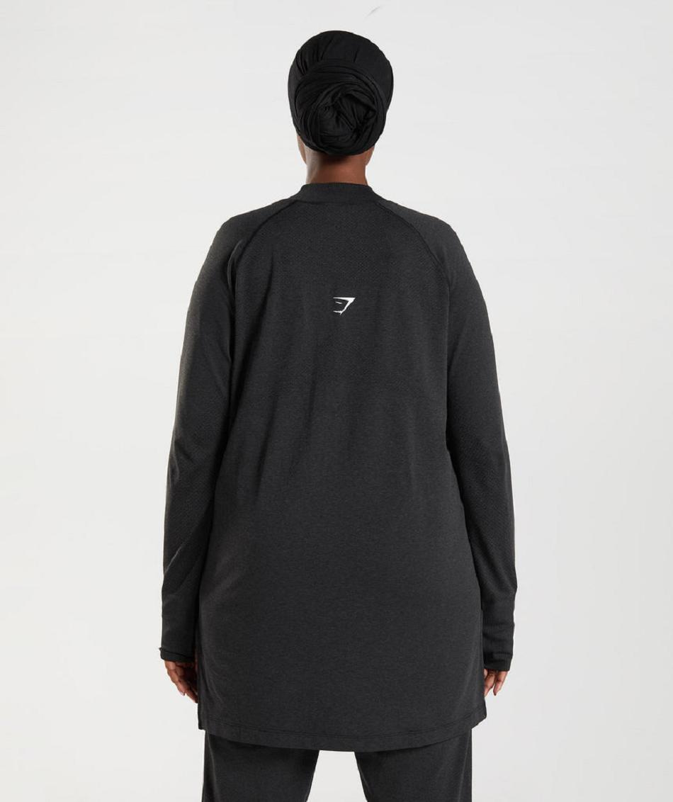 Corp Tops Gymshark Vital Seamless Long Line γυναικεια μαυρα | GR_SU3295