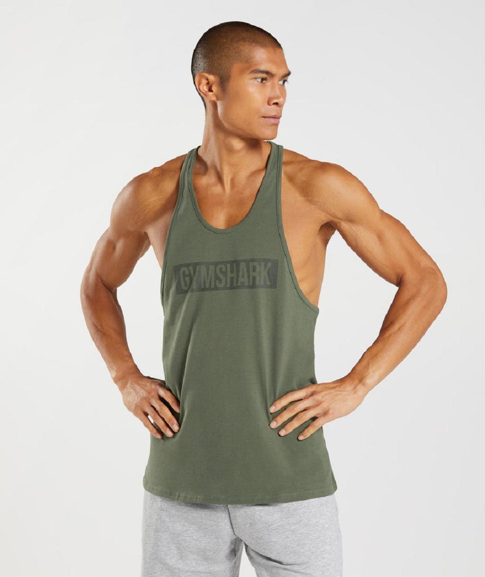 Stringers Gymshark Block ανδρικα Ελιά | GR_VV5192