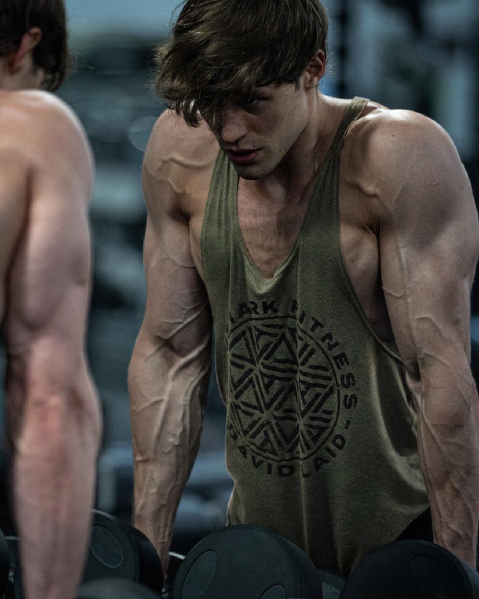 Stringers Gymshark Gs X David Laid ανδρικα Ελιά | GR_AS9346