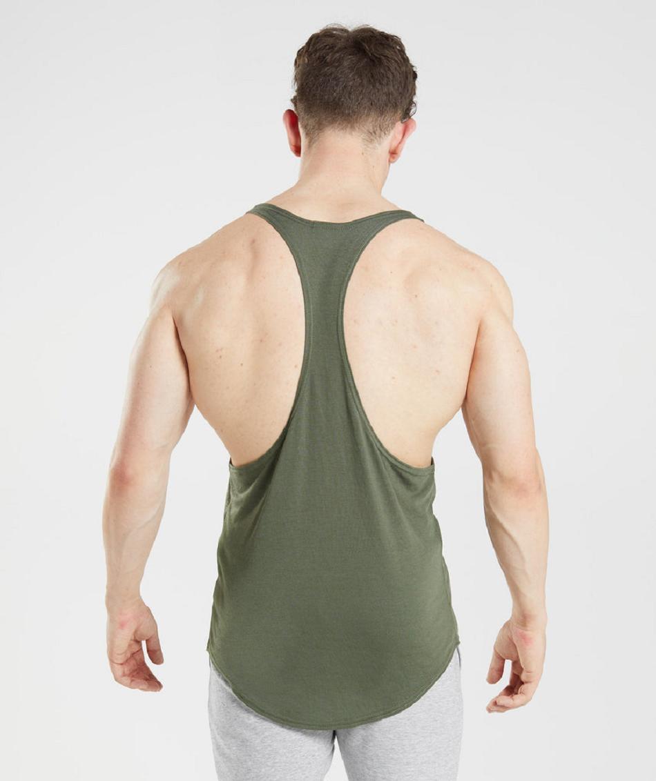 Stringers Gymshark Gs X David Laid ανδρικα Ελιά | GR_AS9346