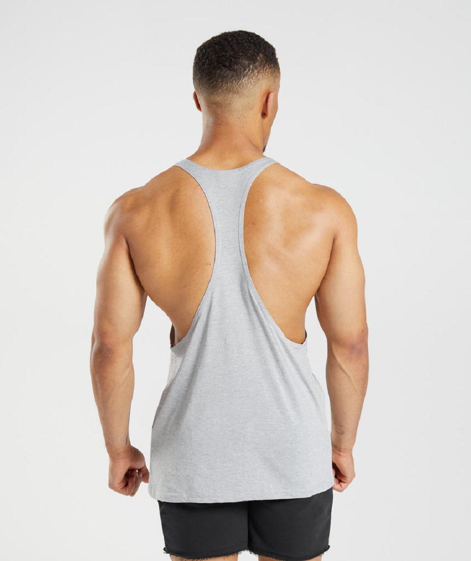 Stringers Gymshark Legacy ανδρικα ανοιχτο γκρι | GR_CR5070