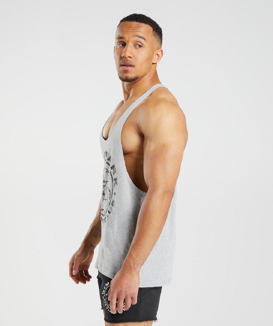 Stringers Gymshark Legacy ανδρικα ανοιχτο γκρι | GR_CR5070