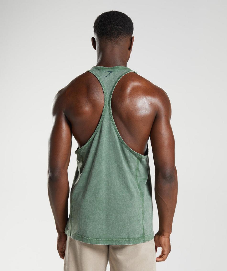 Stringers Gymshark Power Washed ανδρικα πρασινο | GR_CR6223