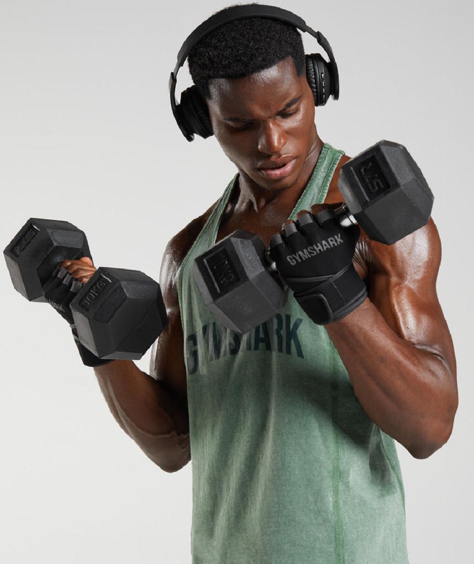 Stringers Gymshark Power Washed ανδρικα πρασινο | GR_CR6223