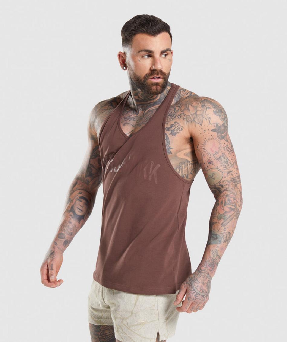Stringers Gymshark Power ανδρικα ροζ καφε | GR_YJ1823