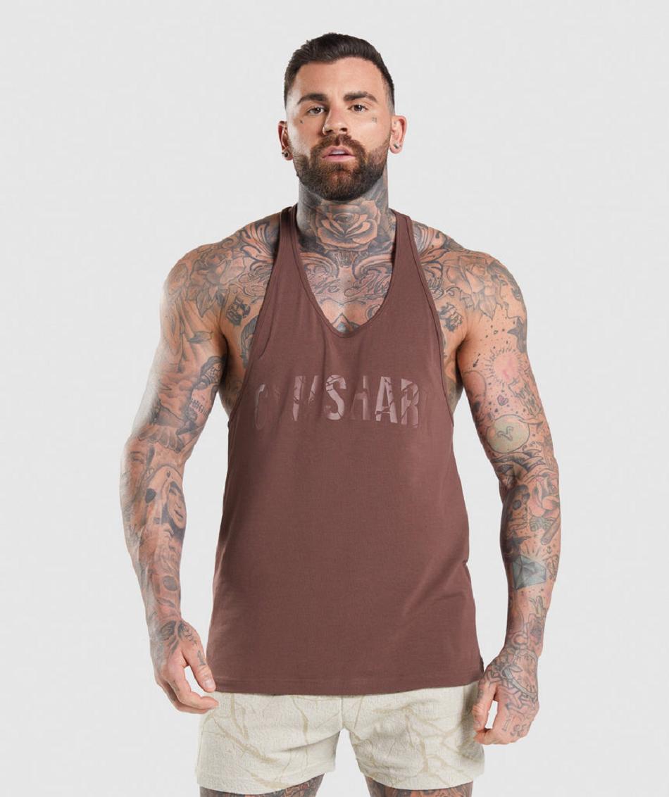 Stringers Gymshark Power ανδρικα ροζ καφε | GR_YJ1823
