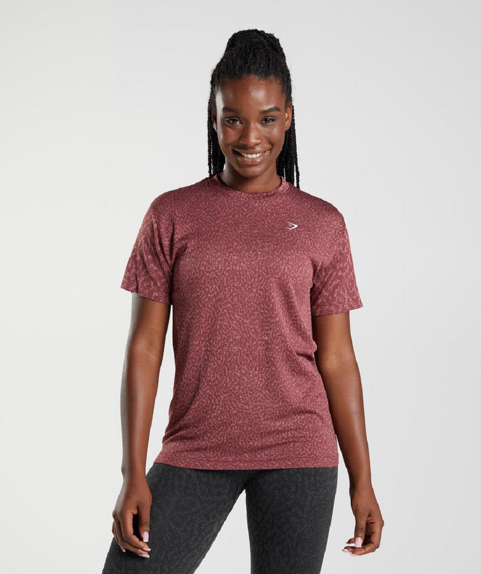 T Shirts Gymshark Adapt Animal Seamless γυναικεια ροζ καφε | GR_QX3923