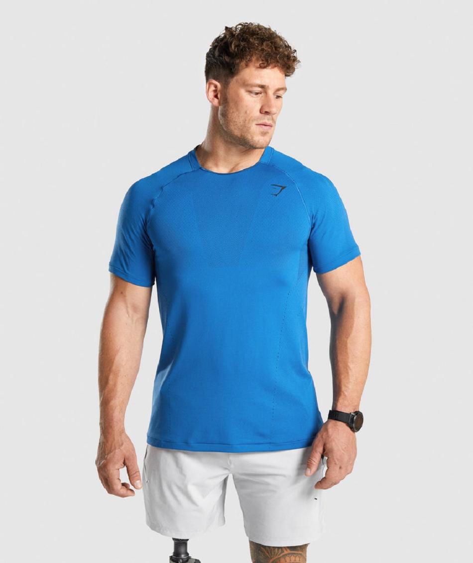 T Shirts Gymshark Apex Perform ανδρικα μπλε | GR_EE3267