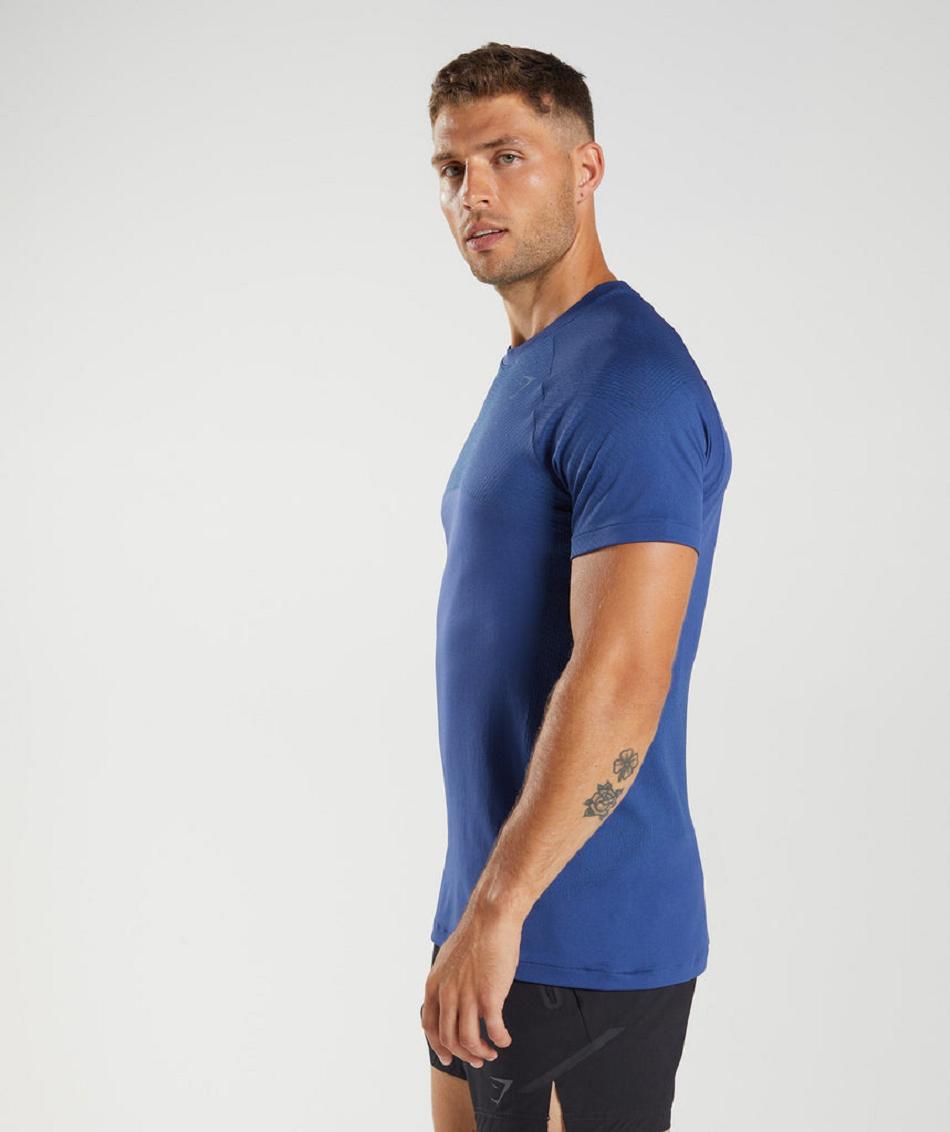 T Shirts Gymshark Apex Seamless ανδρικα μπλε μπλε | GR_ED4104