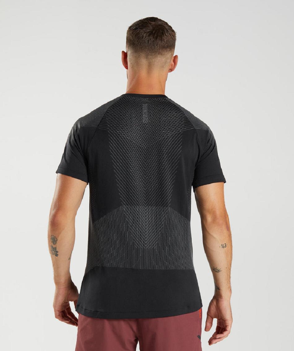 T Shirts Gymshark Apex Seamless ανδρικα μαυρα γκρι | GR_QX9670