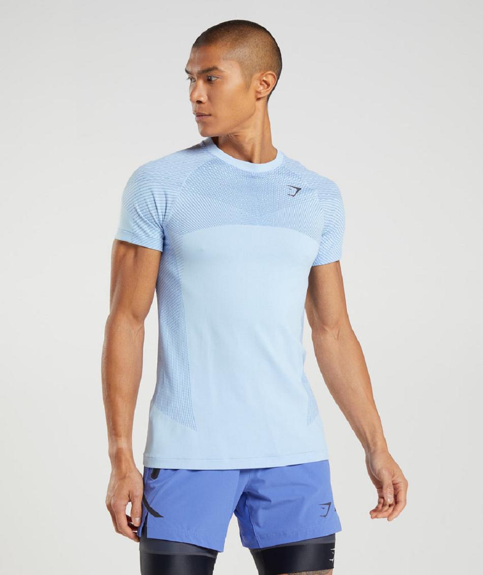 T Shirts Gymshark Apex Seamless ανδρικα Μπεζ μπλε | GR_TA9914