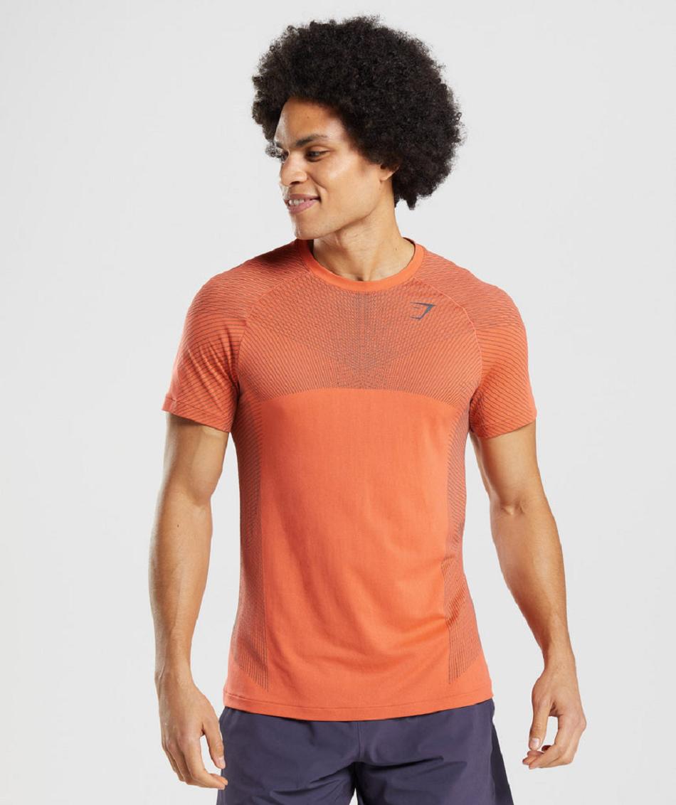 T Shirts Gymshark Apex Seamless ανδρικα πορτοκαλι μαυρα γκρι | GR_QX2674
