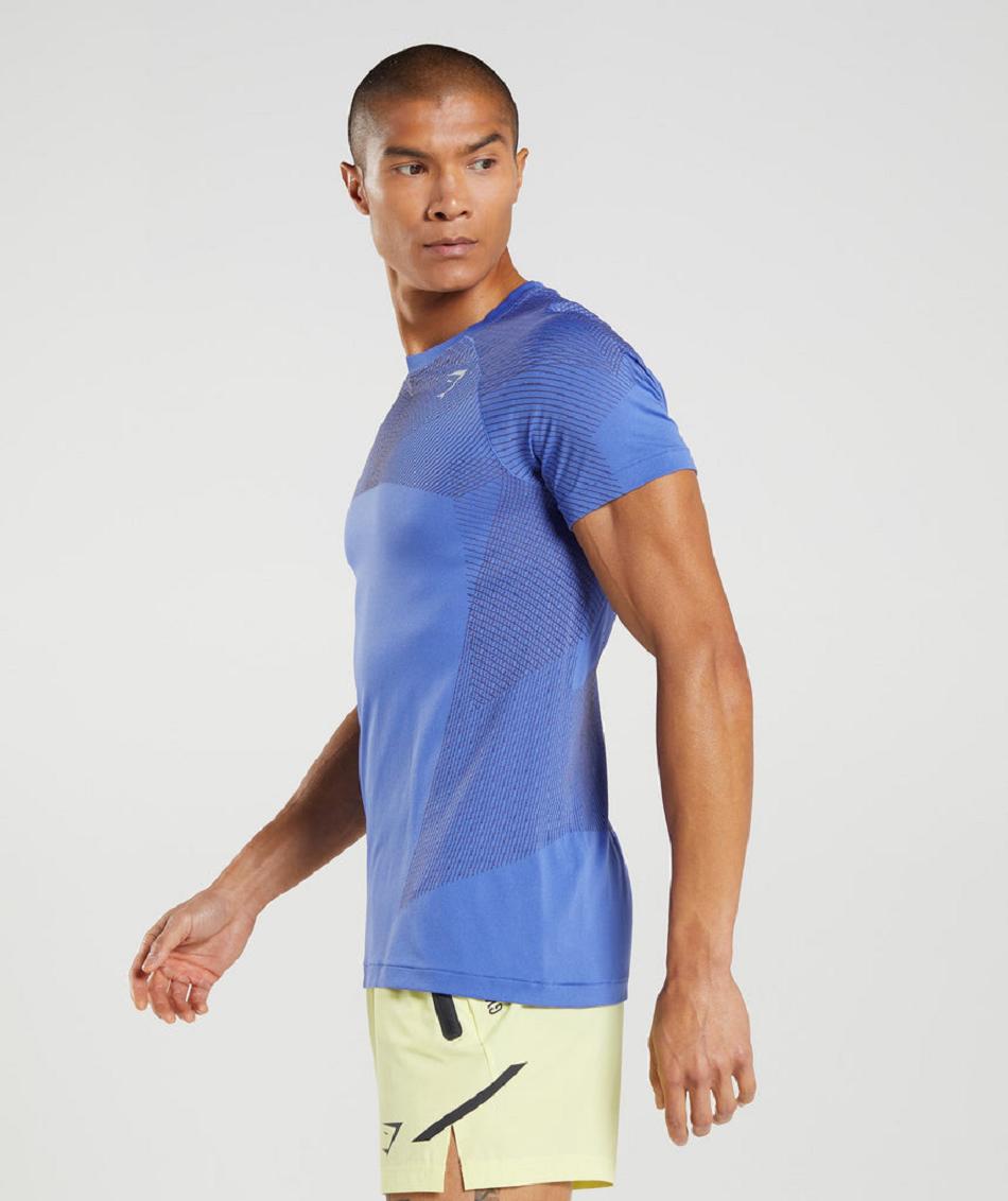 T Shirts Gymshark Apex Seamless ανδρικα μπλε μαυρα γκρι | GR_VV1139
