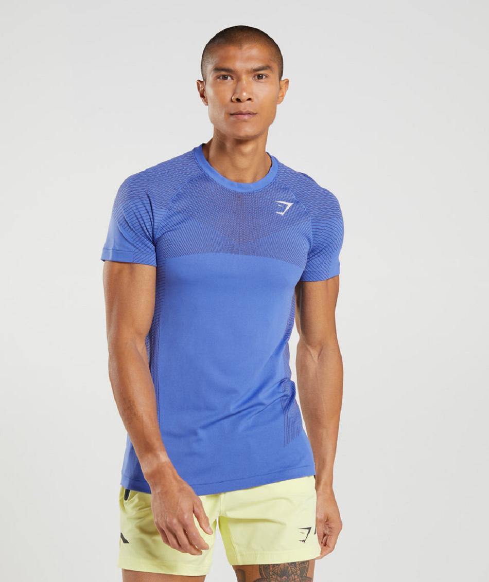 T Shirts Gymshark Apex Seamless ανδρικα μπλε μαυρα γκρι | GR_VV1139