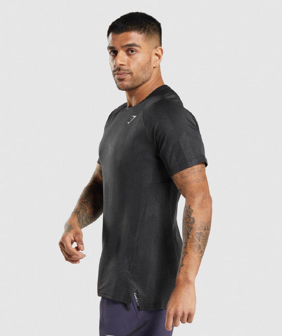 T Shirts Gymshark Apex ανδρικα μαυρα γκρι | GR_KO9710