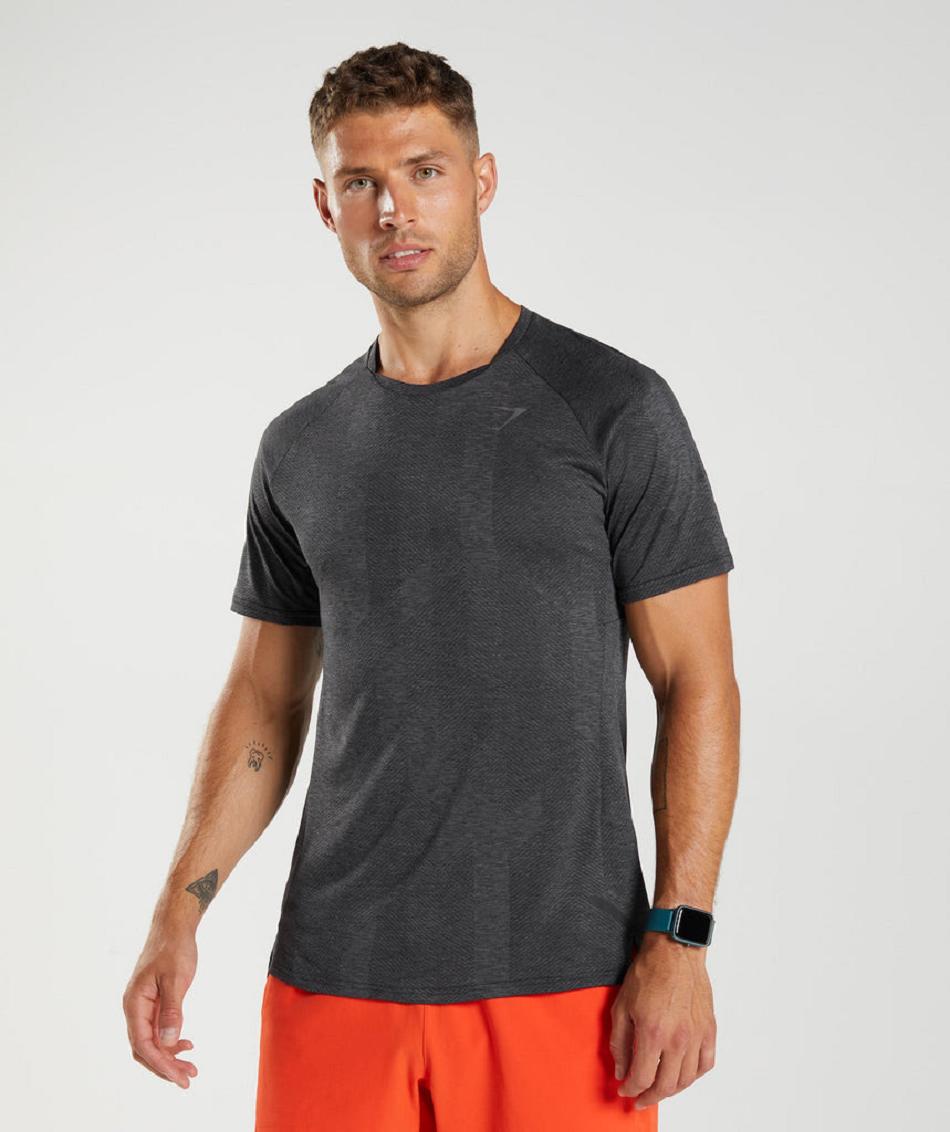 T Shirts Gymshark Apex ανδρικα μαυρα γκρι | GR_O4313