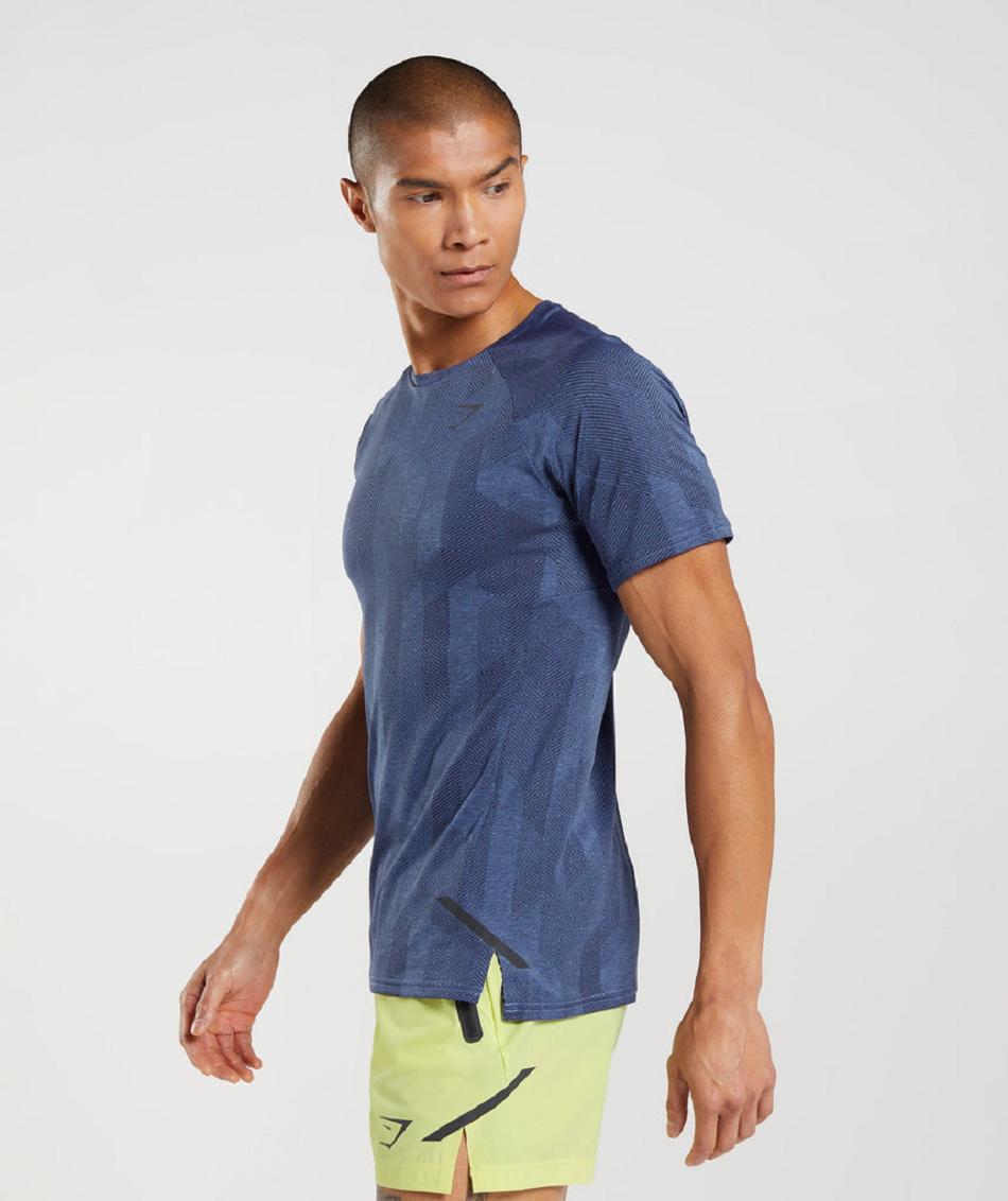 T Shirts Gymshark Apex ανδρικα μαυρα γκρι μπλε | GR_EG7963