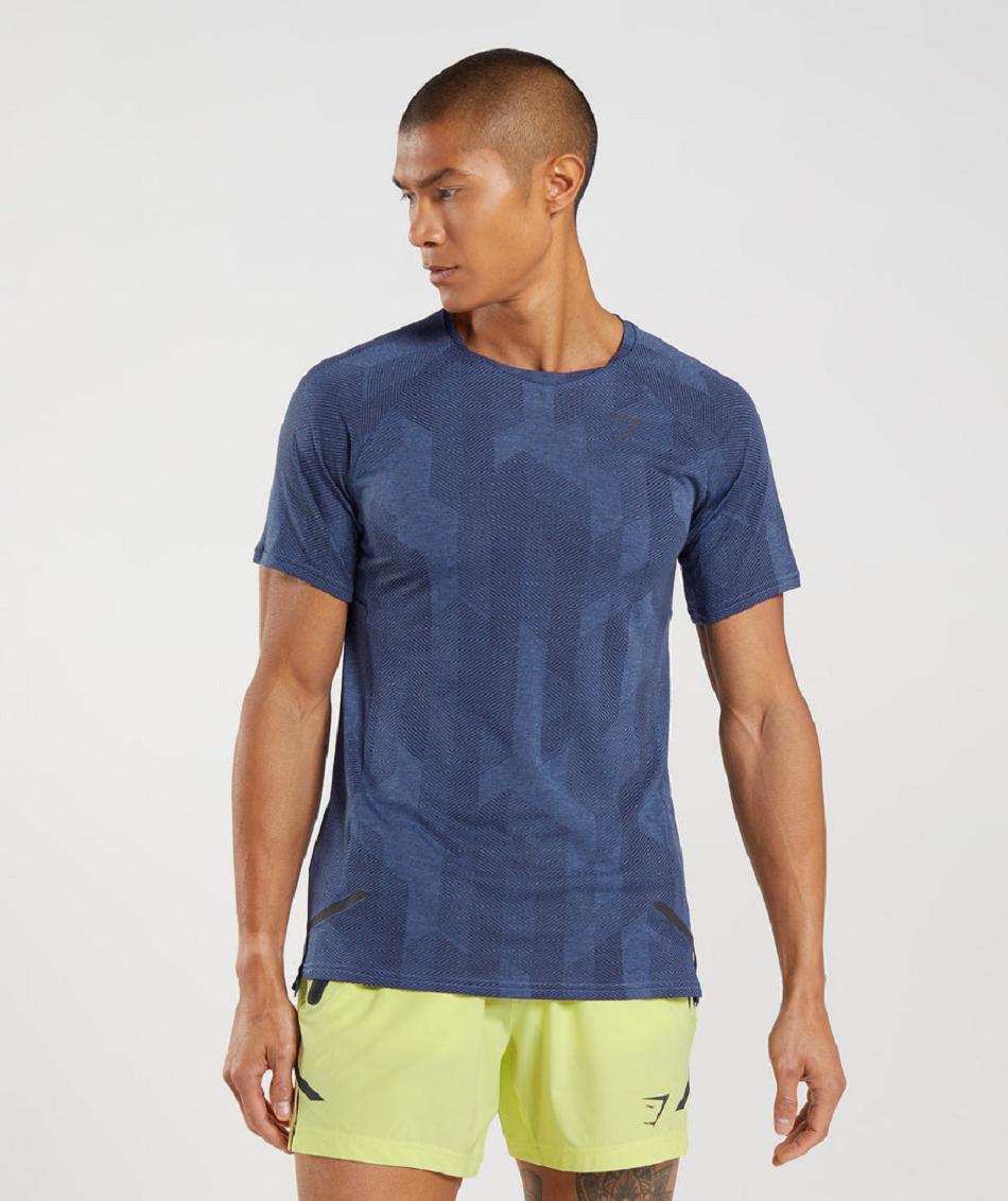 T Shirts Gymshark Apex ανδρικα μαυρα γκρι μπλε | GR_EG7963
