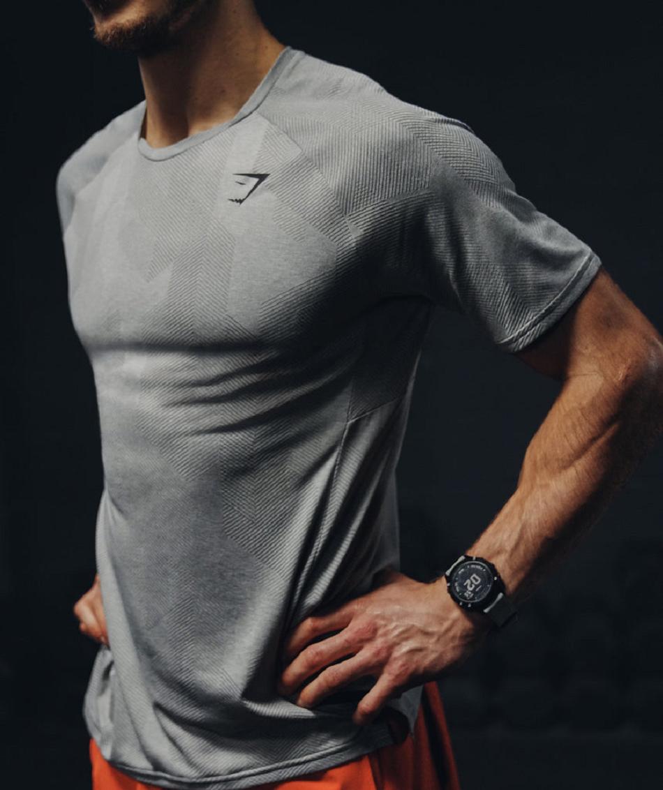 T Shirts Gymshark Apex ανδρικα γκρι ανοιχτο γκρι | GR_SU9205