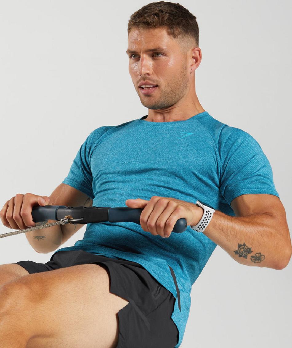 T Shirts Gymshark Apex ανδρικα μπλε σκούρο γκρι μπλε | GR_MI1090