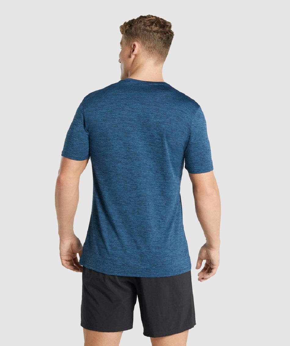 T Shirts Gymshark Arrival Marl ανδρικα σκουρο μπλε | GR_BO9309