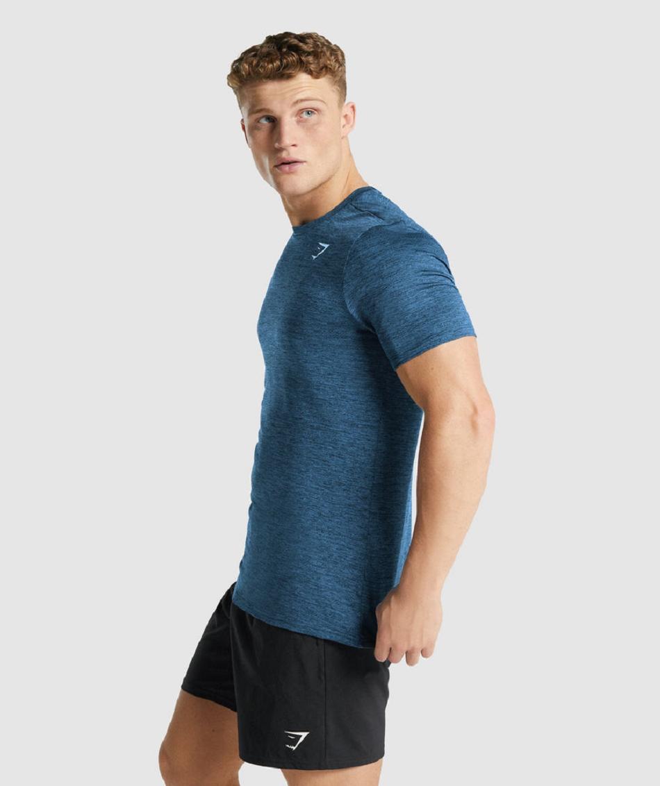 T Shirts Gymshark Arrival Marl ανδρικα σκουρο μπλε | GR_BO9309