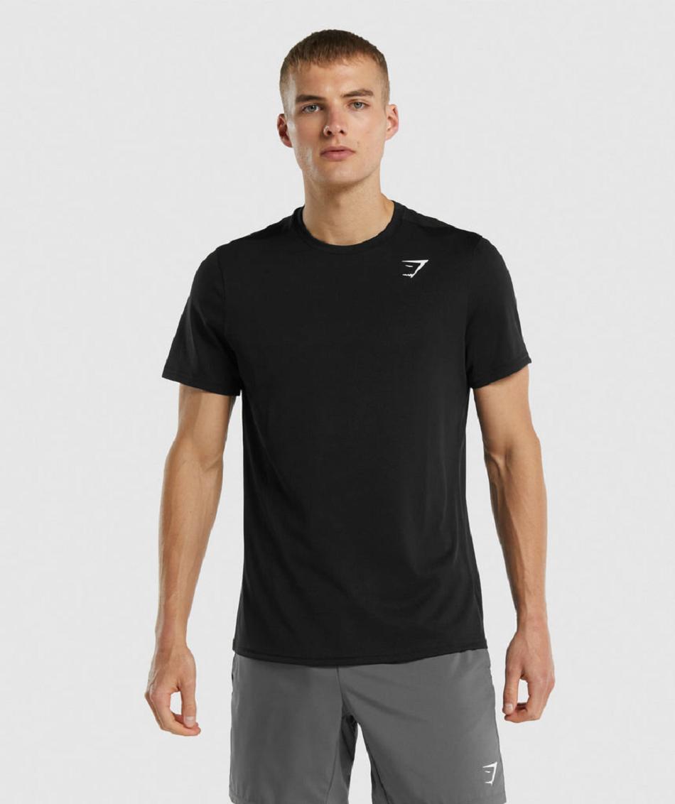 T Shirts Gymshark Arrival Regular Fit ανδρικα μαυρα | GR_TH8431