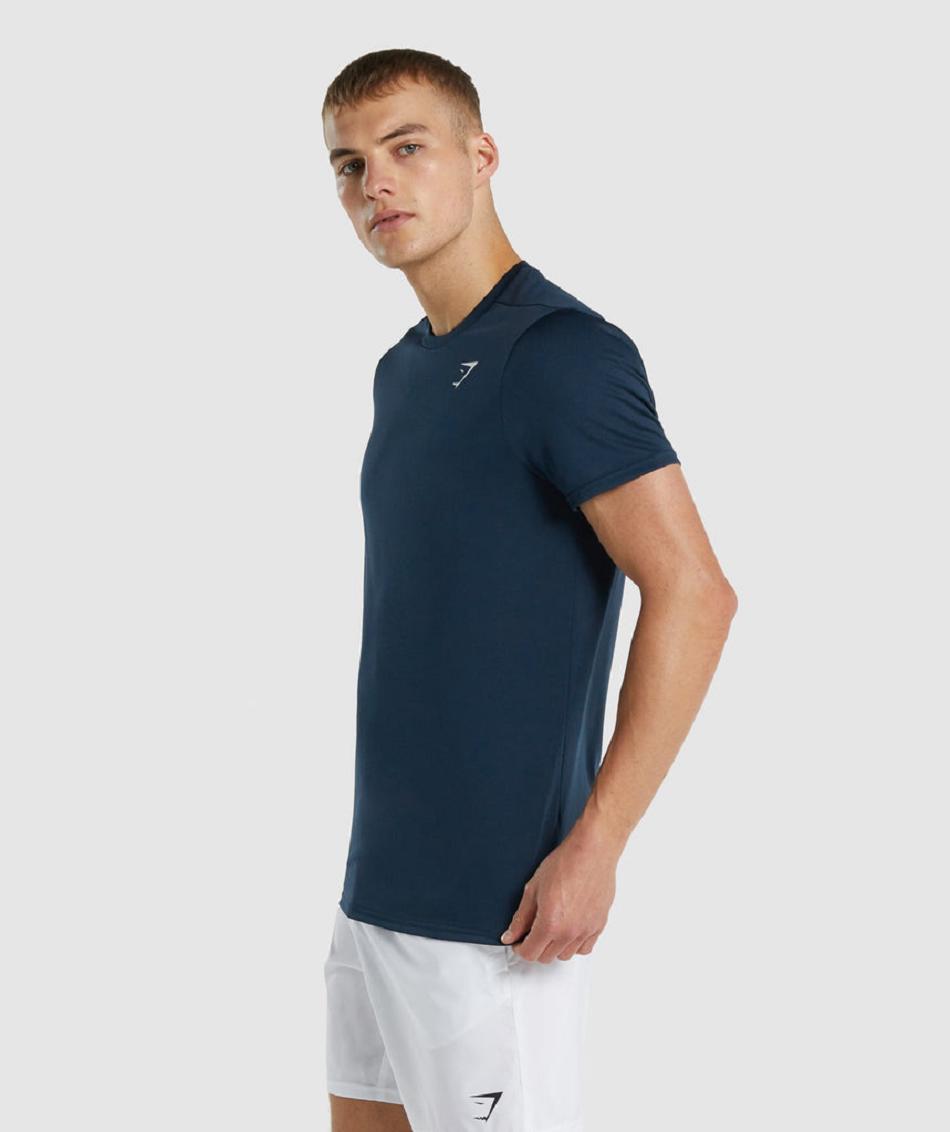 T Shirts Gymshark Arrival Regular Fit ανδρικα σκουρο μπλε | GR_SG8552
