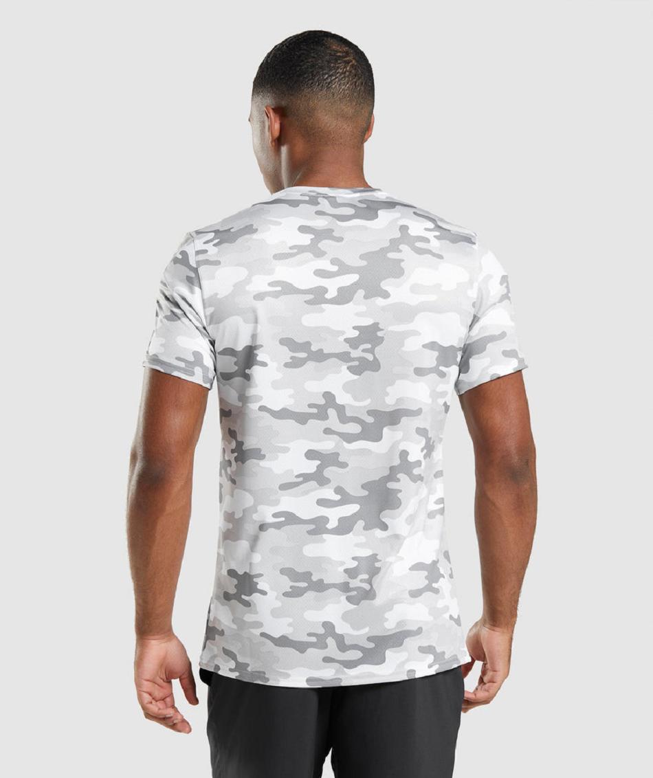 T Shirts Gymshark Arrival ανδρικα ανοιχτο γκρι καμουφλάζ | GR_K9508