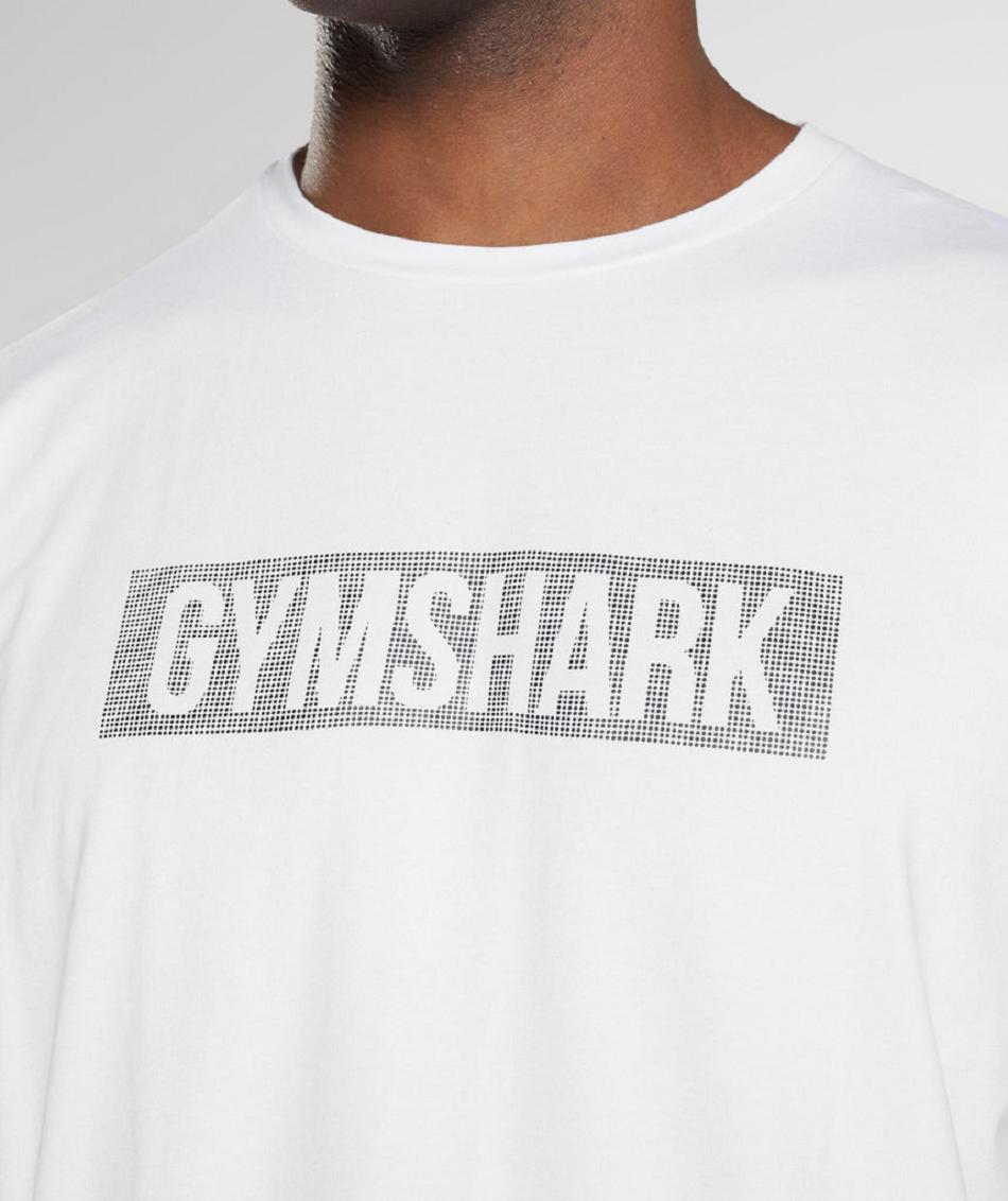 T Shirts Gymshark Block ανδρικα ασπρα | GR_TG6676
