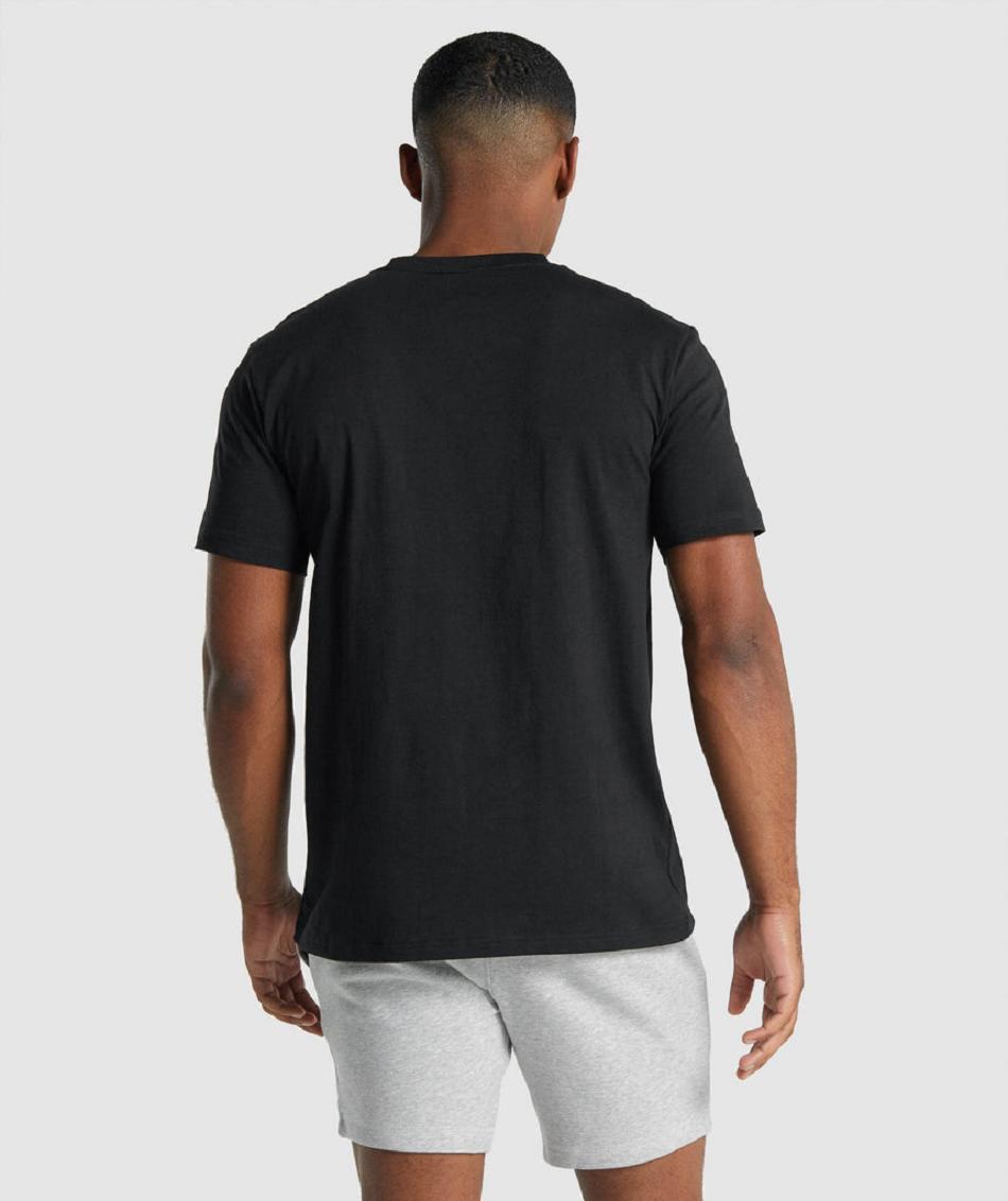 T Shirts Gymshark Crest ανδρικα μαυρα | GR_YQ3083