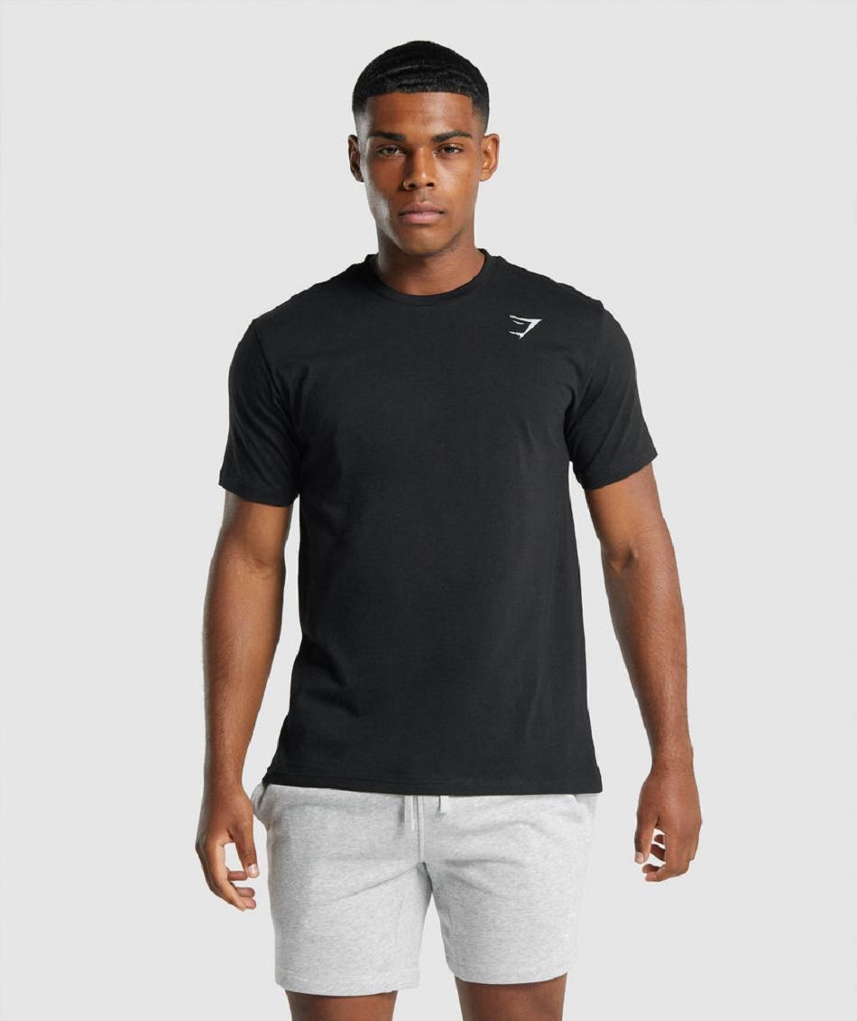 T Shirts Gymshark Crest ανδρικα μαυρα | GR_YQ3083