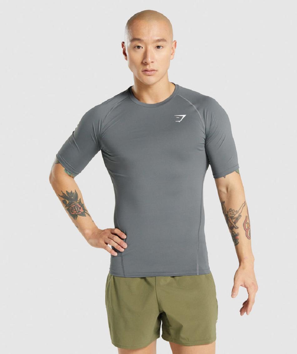 T Shirts Gymshark Element Baselayer ανδρικα γκρι | GR_VV2392