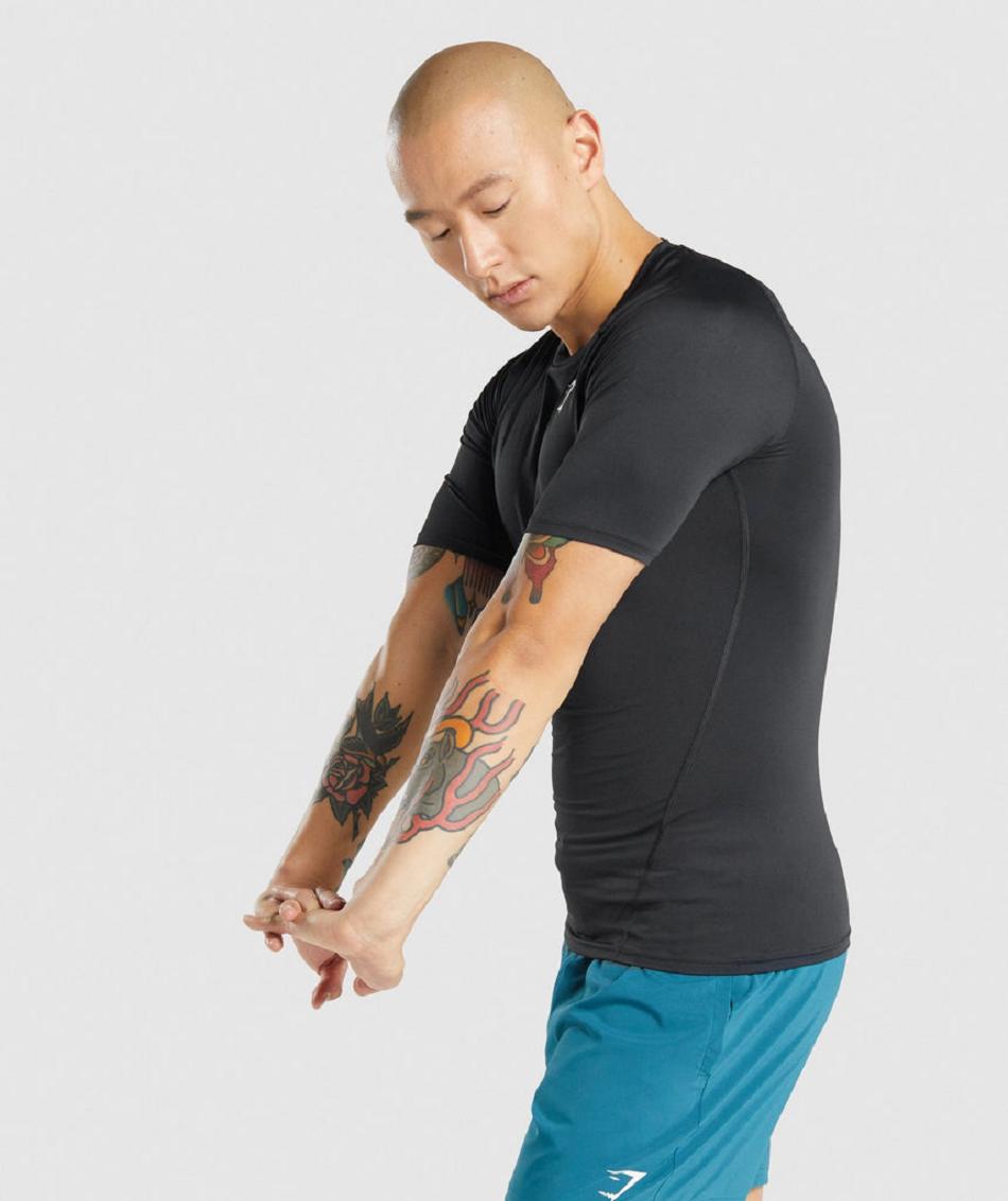 T Shirts Gymshark Element Baselayer ανδρικα μαυρα | GR_IM2161
