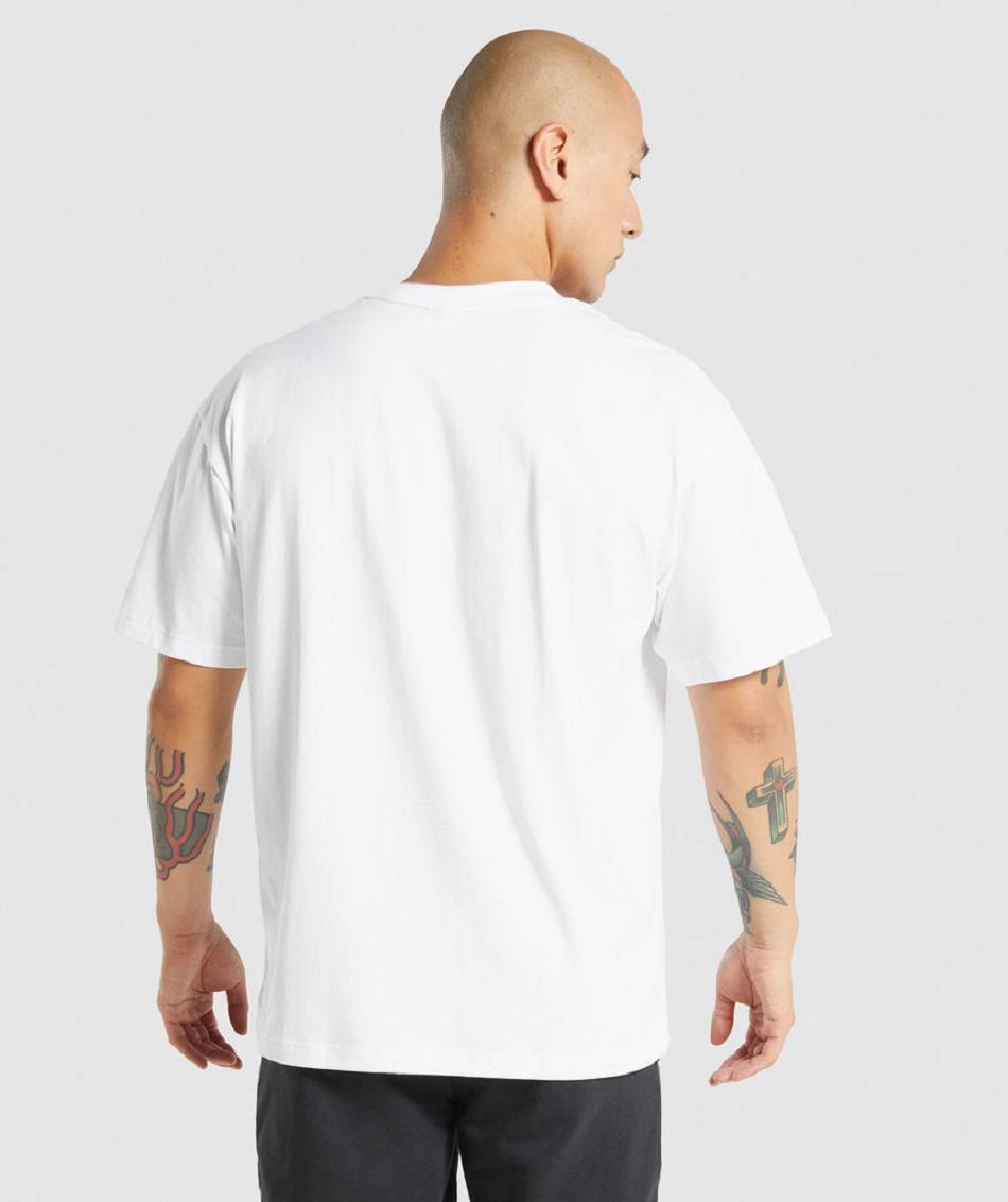 T Shirts Gymshark Essential Oversized ανδρικα ασπρα | GR_QX9250