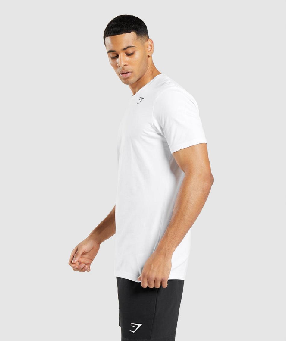 T Shirts Gymshark Essential ανδρικα ασπρα | GR_O5275