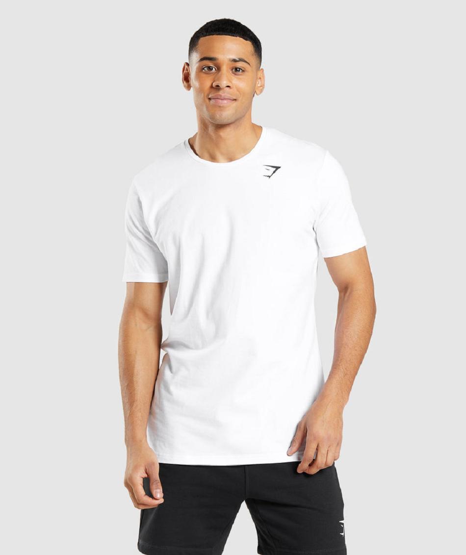 T Shirts Gymshark Essential ανδρικα ασπρα | GR_O5275