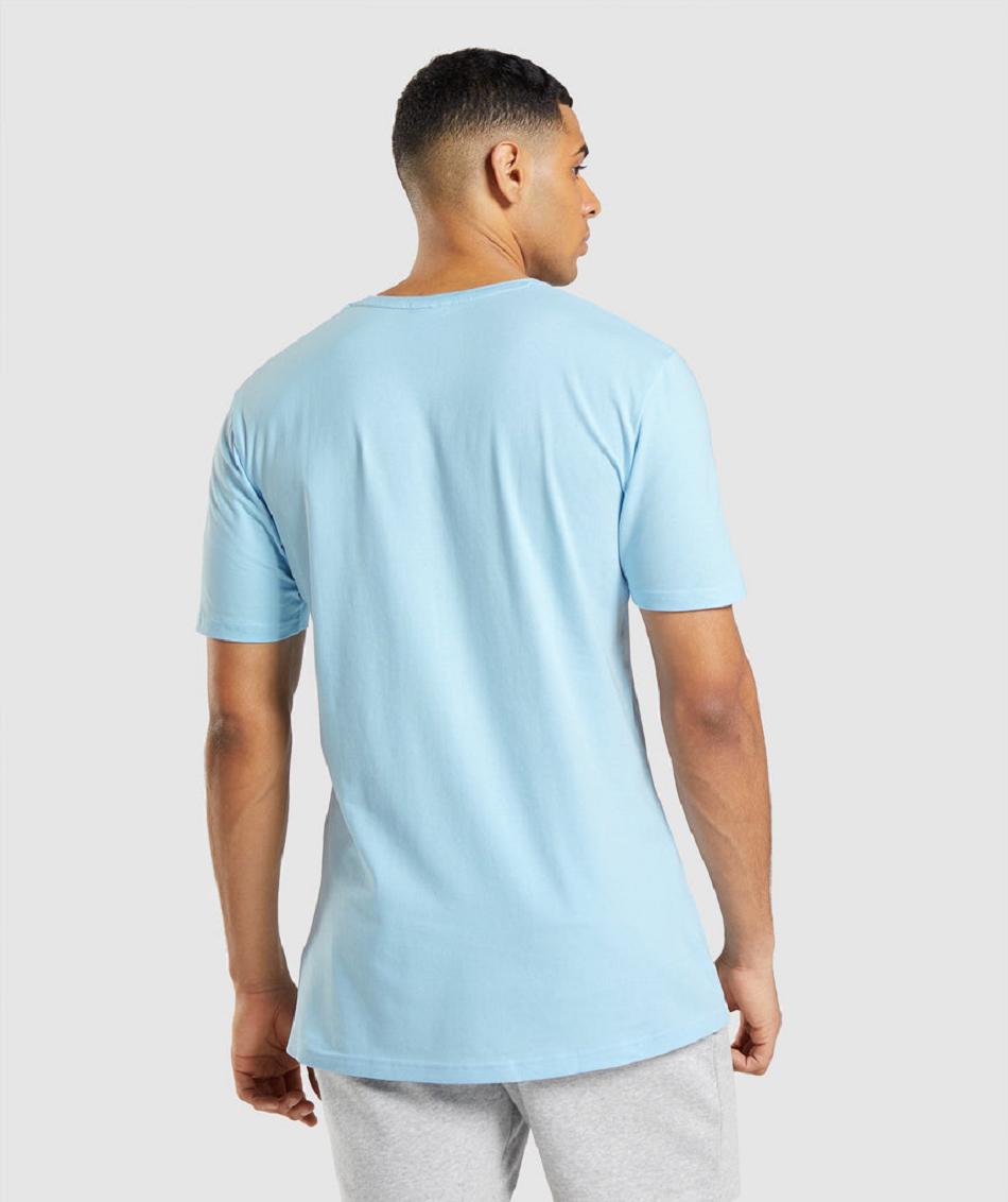 T Shirts Gymshark Essential ανδρικα Μπεζ μπλε | GR_AS6355