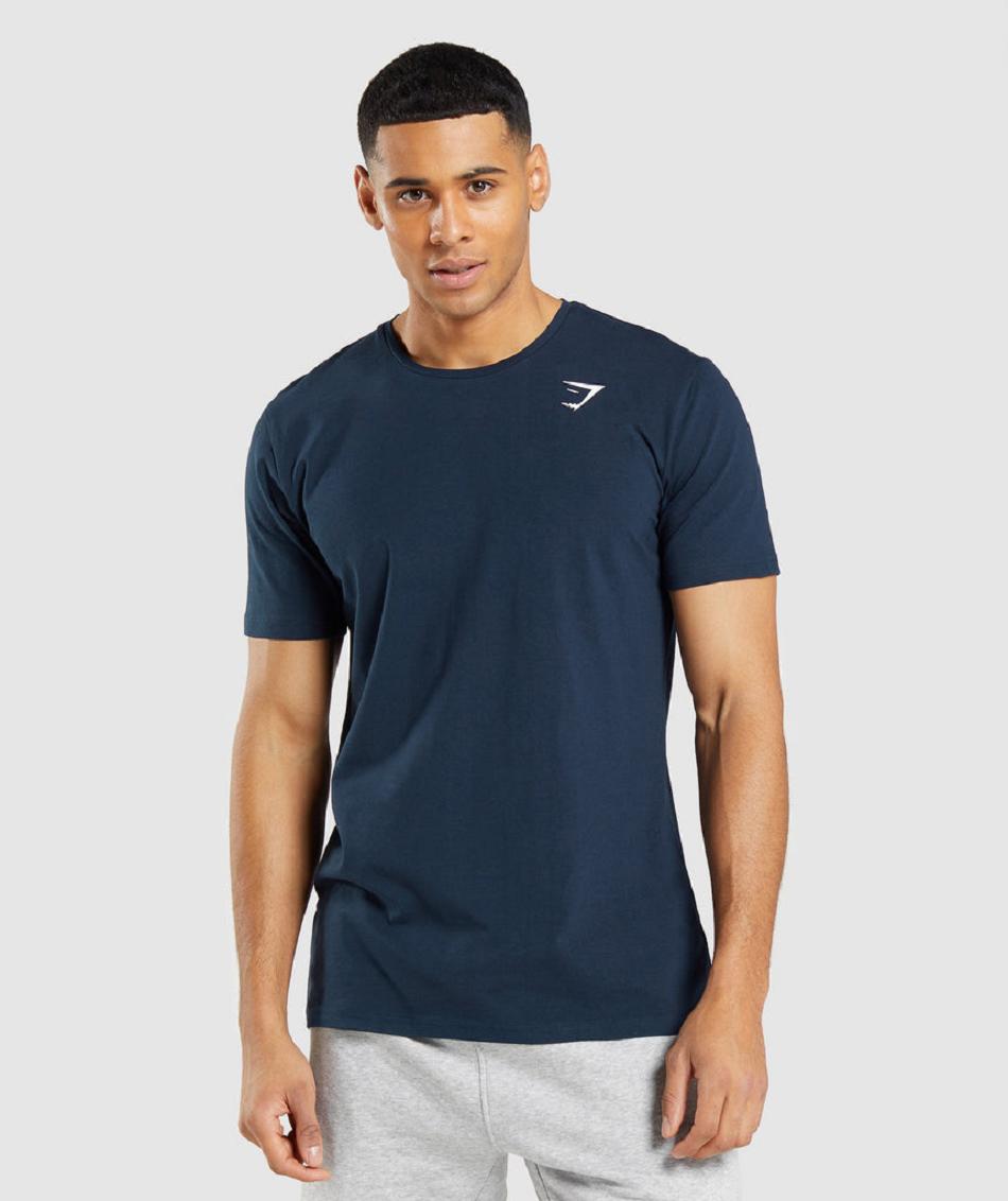T Shirts Gymshark Essential ανδρικα σκουρο μπλε | GR_QX6635