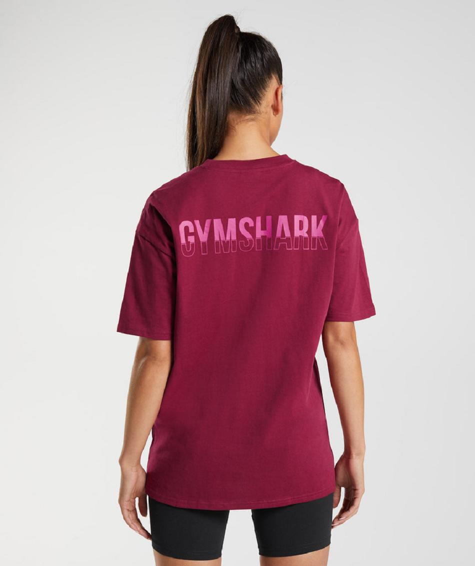T Shirts Gymshark Fraction Oversized γυναικεια ροζ | GR_CG9726
