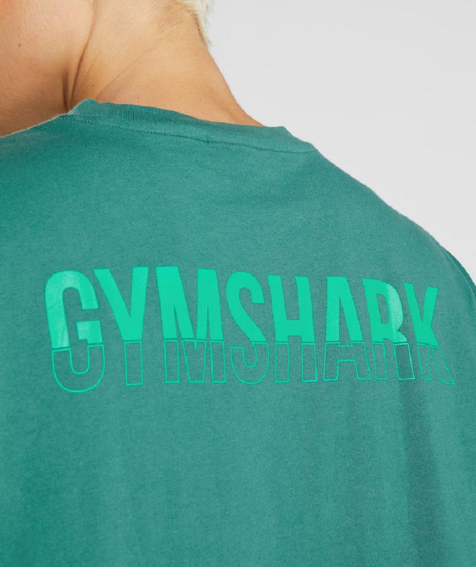 T Shirts Gymshark Fraction Oversized γυναικεια πρασινο | GR_R5558