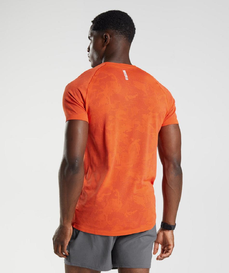 T Shirts Gymshark Geo Seamless ανδρικα κοκκινα κοκκινα | GR_TC2781