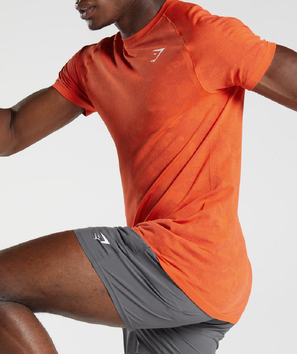 T Shirts Gymshark Geo Seamless ανδρικα κοκκινα κοκκινα | GR_TC2781