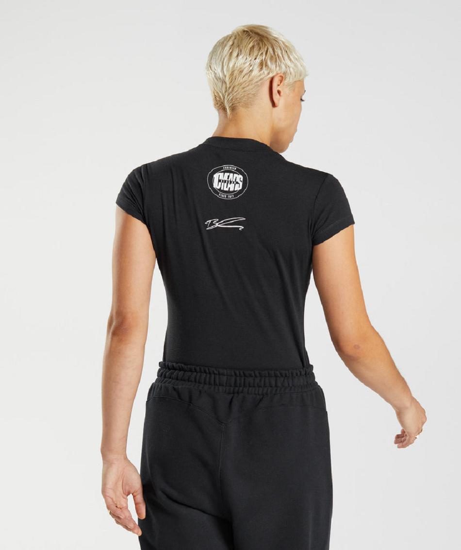 T Shirts Gymshark Gs10 Year Body Fit γυναικεια μαυρα | GR_EC4060