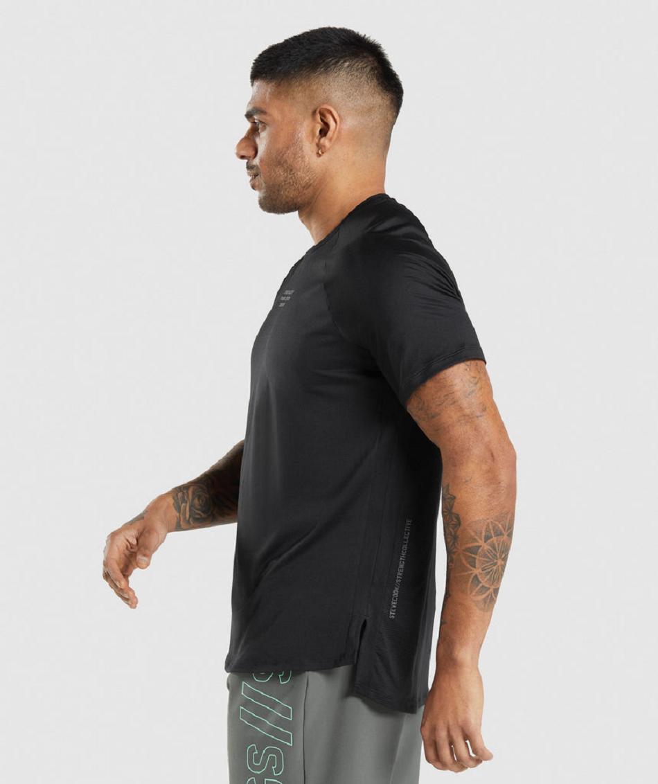 T Shirts Gymshark Gymshark//Steve Cook ανδρικα μαυρα | GR_V2809