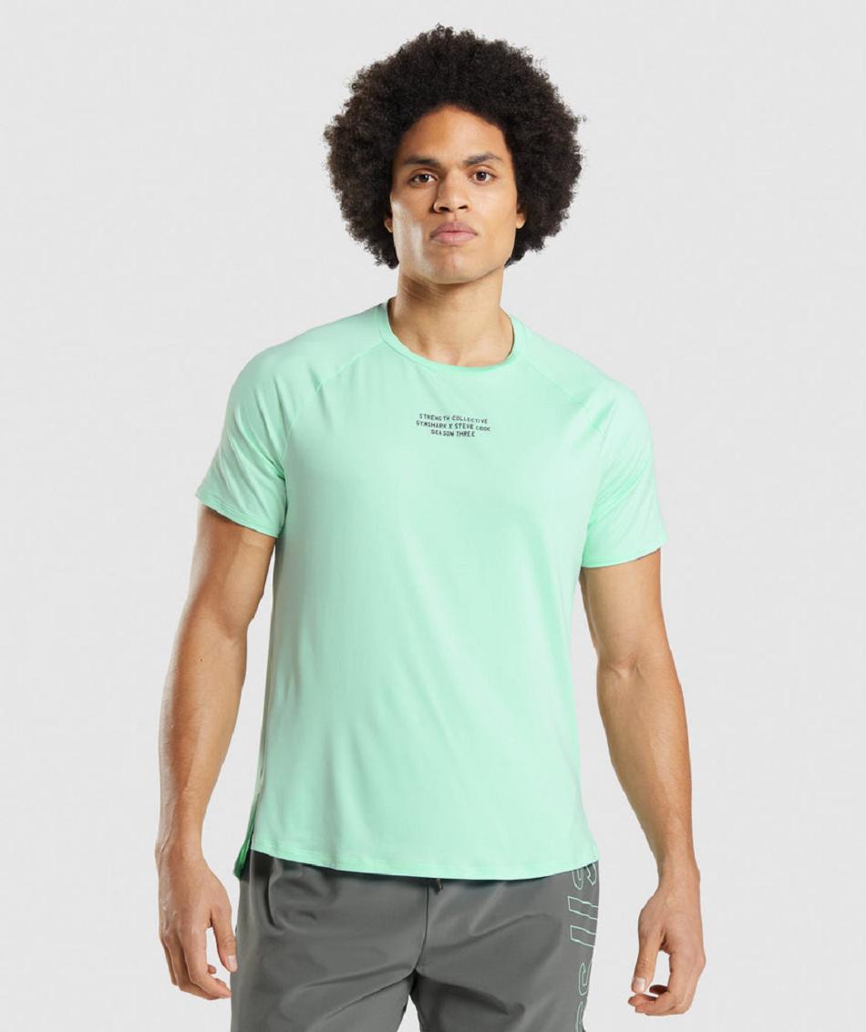 T Shirts Gymshark Gymshark//Steve Cook ανδρικα μπλε | GR_ED7730